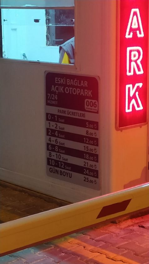 G�NL�K OTOPARK �CRET� 25 TL OLUR MU?