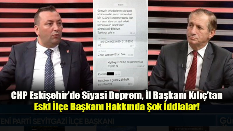 Parti �cretleri O�lunun Hesab�na m� Yat�r�ld�? CHP Eski�ehir �l Ba�kanl����ndan Seyitgazi �ddias�